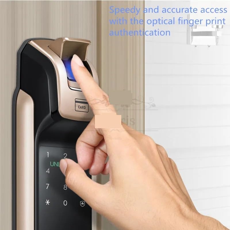 DKSNAJ Compatibile per Samsung SHP-DP728 Smart Home Door Lock Versione Inglese Serrature per Impronte digitali Cerradura Inteligente Fechadura Digital (Colore : Gold Pull) Wisdom