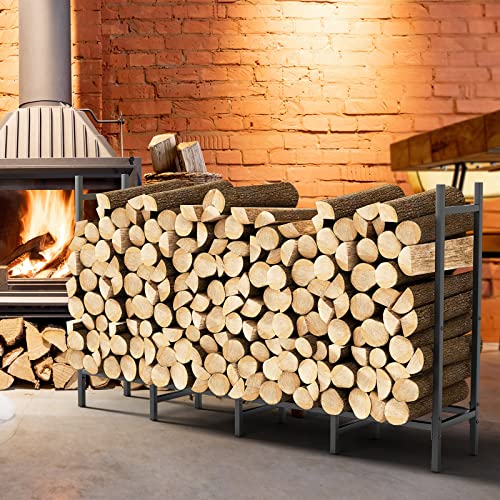 5.3Ft Outdoor Indoor Firewood Rack Holder For Fireplace Wood Storage, Adjustable Fire Log Stacker Stand, Heavy Duty Logs Stand Stacker Holder For Fireplace Metal Lumber Storage Carrier Organizer #TOP6