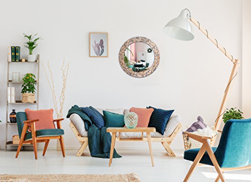 24" Decorative Mosaic Glass Wall Mirror (Gold) - Image 5