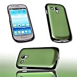 Farbe: Grün Design Alu Handy Back Case kompatibel mit Samsung i8190 Galaxy S3 Mini - Cover Hülle Schutzhülle in der Farbe Grün