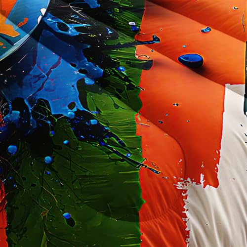 Image of Full Size Boys Comforter Set Soccer,Full Size Kids Bedding Set Sports,with 1 Comforter with 2 Pillow Case