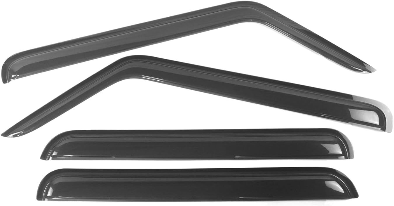 Slim Tinted Window Visors For 2006-2010 Jeep Commander - Tape-On Deflectors, Set Of 4