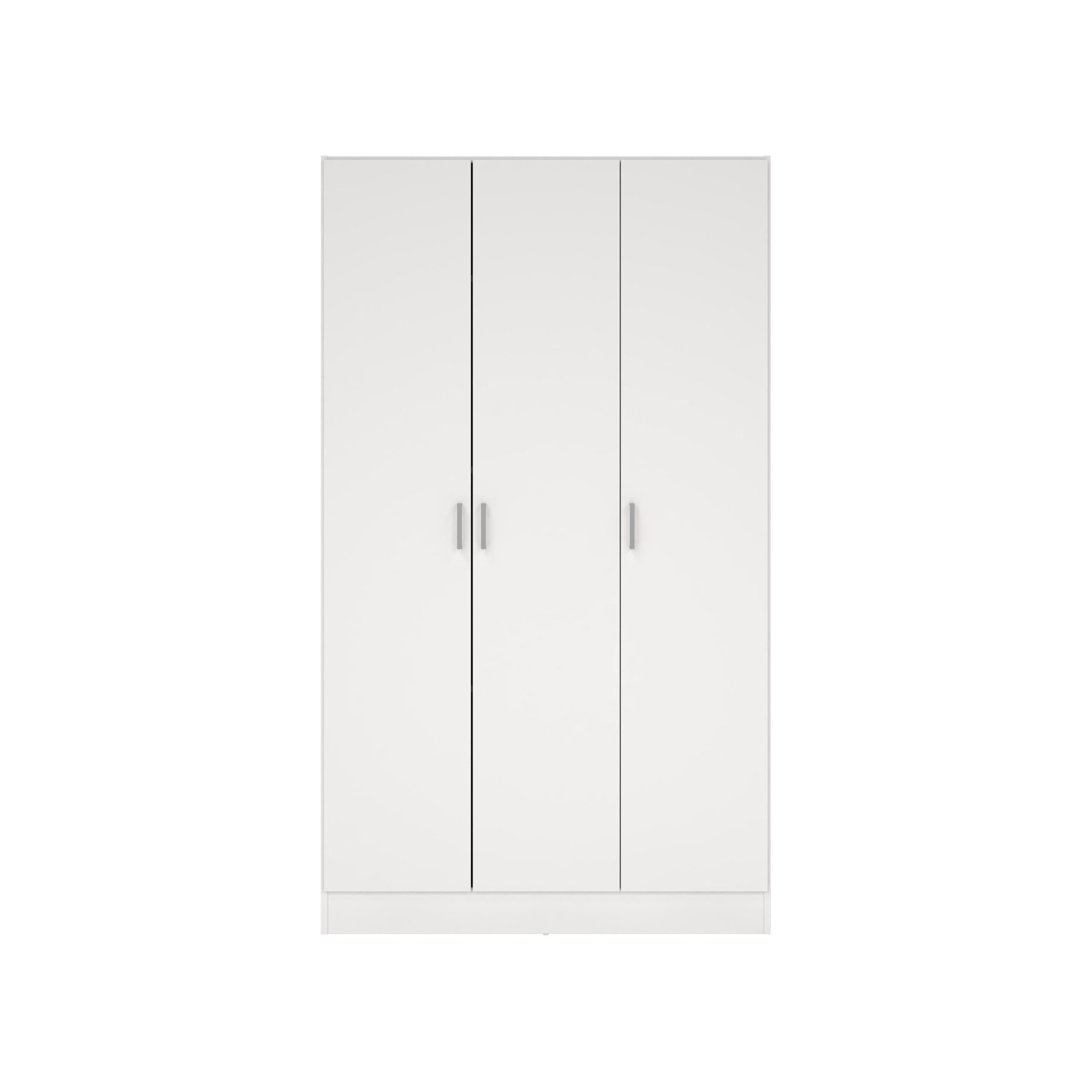 Dmora - Armadio multiuso grande Beaumont, Guardaroba ausiliario a 3 ante, Scarpiera con ripiani, Mobile porta scope, 109x37h180 cm, Bianco