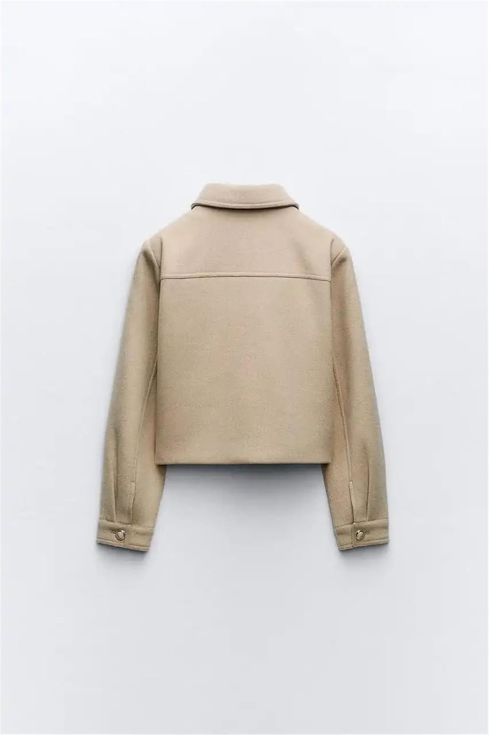 Ladies Lapel Jacket Loose Coat Single Breasted Pocket Long Sleeve Short Blazer Top