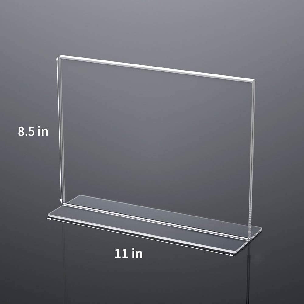 Gеt Dіѕсоunt оƒƒеr NIUBEE Acrylic Sign Holder 8.5x11 Inches 6 Pack Horizontal, T Shape Double Sided Clear Frames, Plastic Paper Flyer Display Holder, Document Menu Table Stand for Office, Store -Landscape