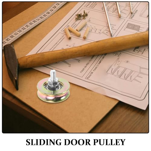 Polea con cojinete para puerta corredera de metal resistente en pack de 4 unidades 3