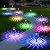 Beau Jardin 8 Pack Solar Pathway Lights Color Changing + Bright White Outdoor Garden Stake Glass LED Stainless Steel Waterproof Landscape Path Lighting for Yard Walkway Driveway Outside Black