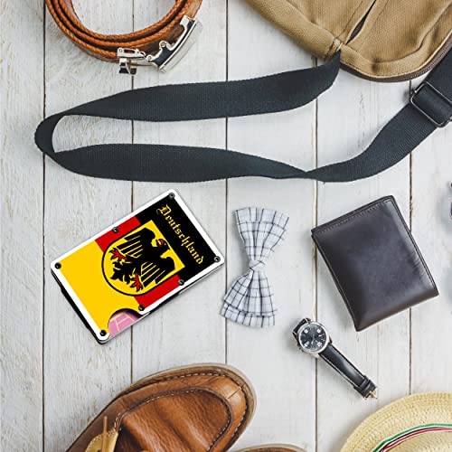 Germany Coast Of Arms Flag Stainless Steel Money Clip Wallet Credit Card Holder, Accessories For Men, Wallet With Money Clip And Credit Card, Metal Wallets For Men #TOP3