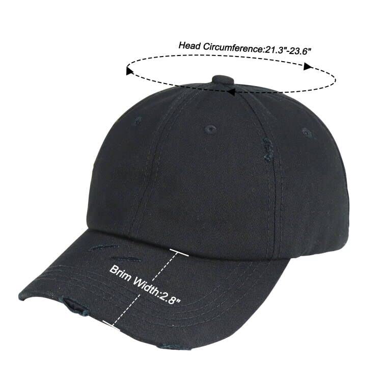 Image of Eohak Ponytail Baseball Hat Distressed Retro Washed Cotton Twill