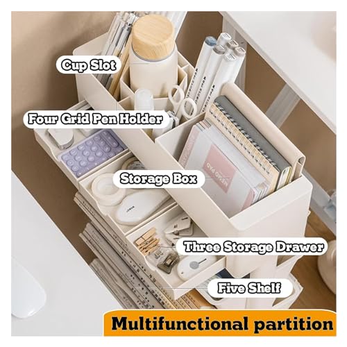 6-Tier-Book-Rack-Storage-Bookshelf-Movable-Unique-Bookcase-With-3-Drawers-Large-Capacity-Utility-Organizer-White-Bookshelves-For-Children-Students-Study-In-Bedroom-Living-Room-Home-School-Green-Co