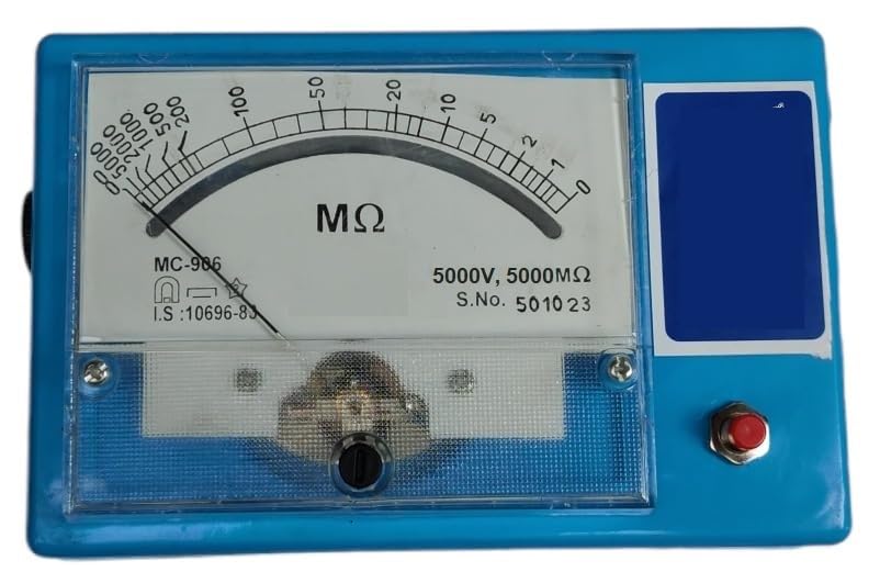 Spaark Insulation Tester, 5000V DC, 5000M Ohm, Battery Operated Megger-image-44