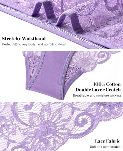 Image of Sunm Boutique Sexy Underwear for Women, Cheeky Lace Women's Panties, Breathable Bikini for Ladies