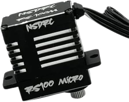 NSDRC RS100 High Torque Micro Servo for SCX24 Servo, TRX4M Servo - Premium Black CNC Aluminum, 5V - 8.4V - 1/24 & 1/18 Scale RC Cars Electronics, Water Resistant RS100 - Micro SERVO