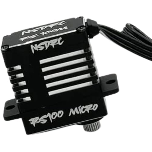 NSDRC RS100 High Torque Micro Servo for SCX24 Servo, TRX4M Servo - Premium Black CNC Aluminum, 5V - 8.4V - 1/24 & 1/18 Scale RC Cars Electronics, Water Resistant (RS100 - Micro SERVO)