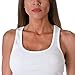 Sofra Women's Tank Top Cotton Ribbed White Small