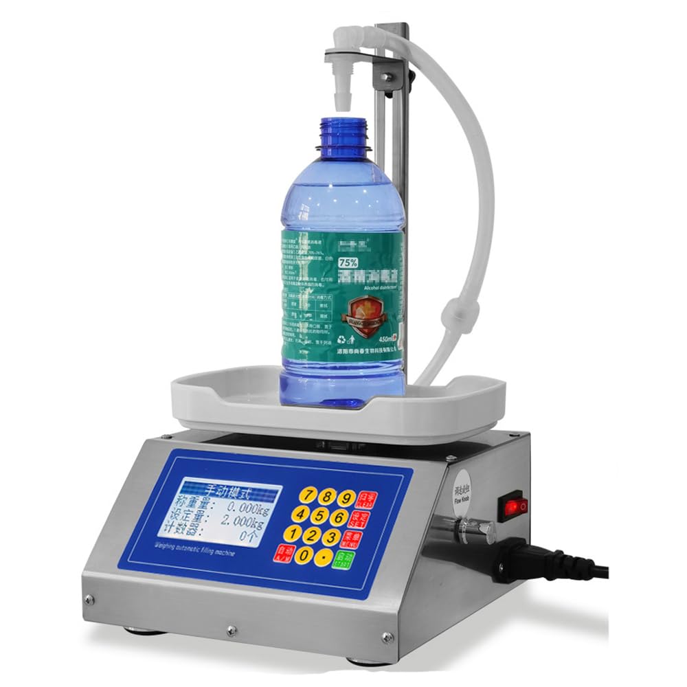 Máquina De Llenado De Líquidos 10G-3Kg Máquina De Llenado De Botellas 4.2L/ Min Control Digital para Jugo, Aceite Esencial, Esmalte De Uñas