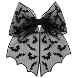 kreepsville 666 Hair Bow - Black Bat Lace Gothic Halloween Hair Clip Accessory