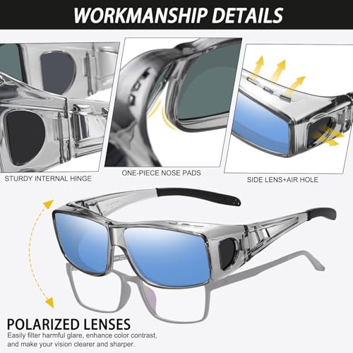 Image of Night Vision Driving Over Glasses, Polarized Nighttime Glasses Men Women Anti Glare Yellow Tinted Lens