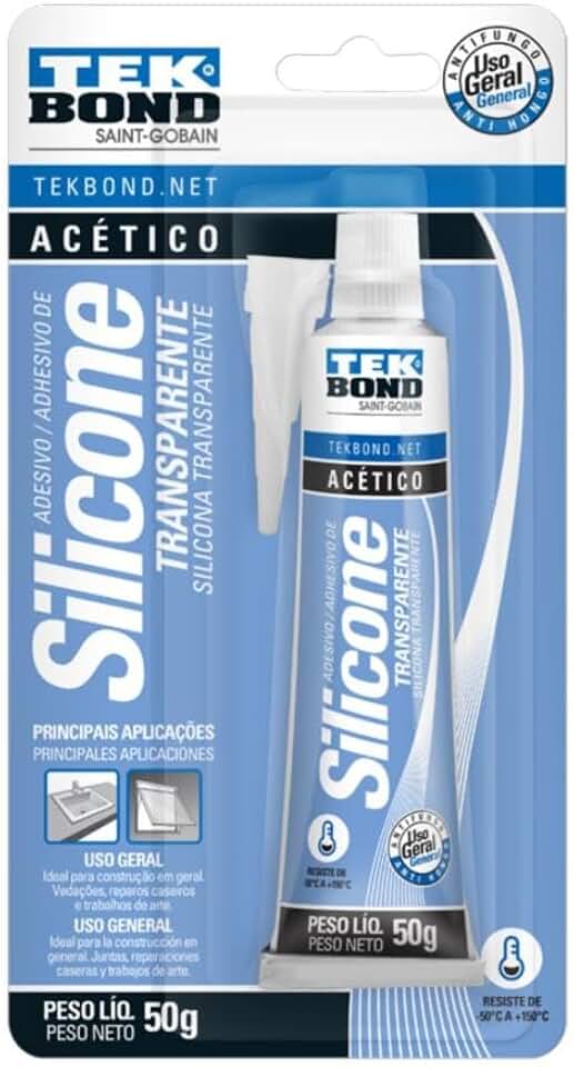 Silicone Acético Blister, Incolor, 50g