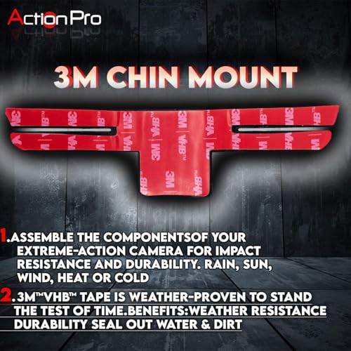 Action Pro Helmet Chin Mount Strap for GoPro & Action 3M Black Set - Image 3