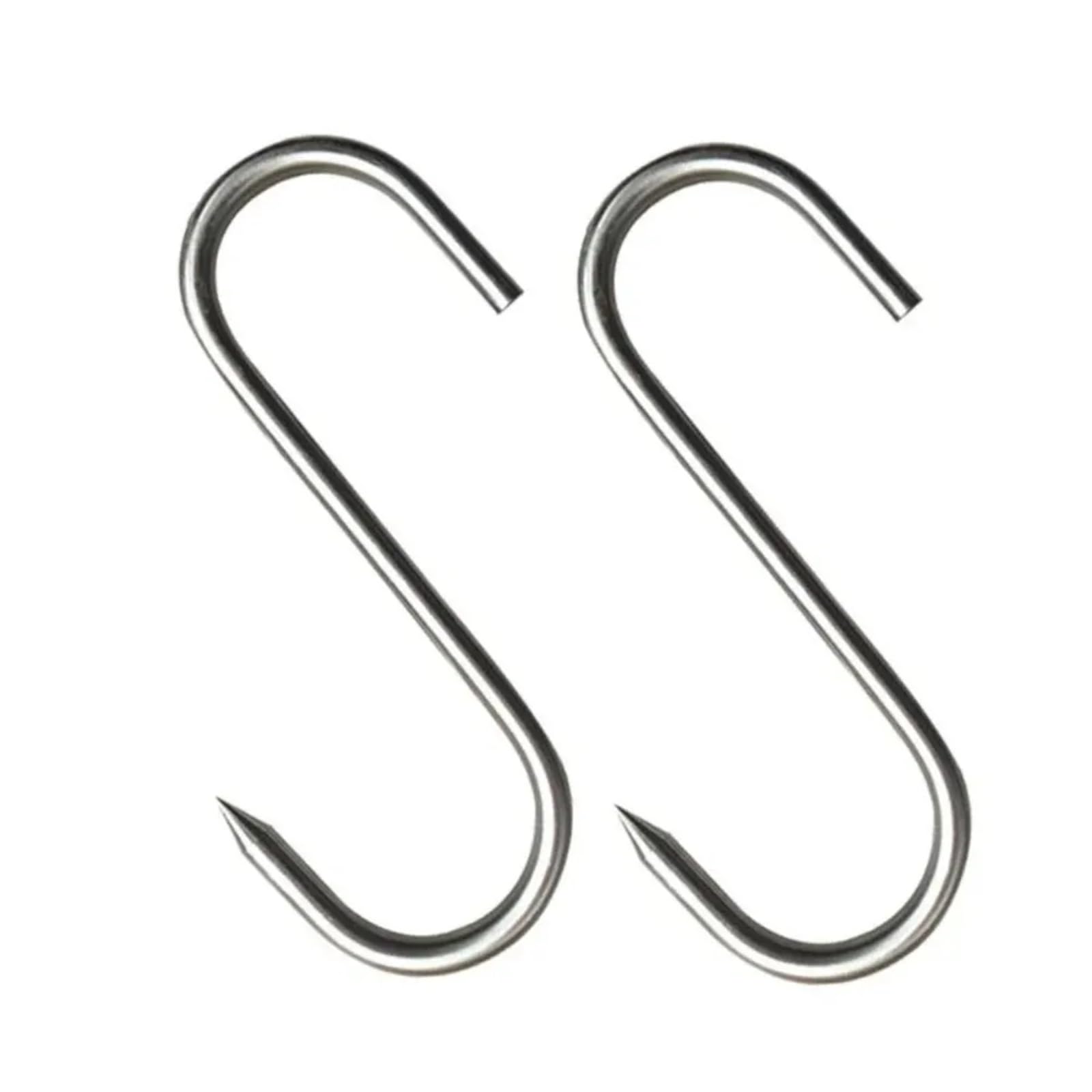 100 STÜCKE Edelstahl S-Haken Mit Scharfer Spitze Utensil Fleisch Kleiderbügel Hängen for Metzgerei Küche Backen Werkzeuge für Hähnchen,Rippenräuchern