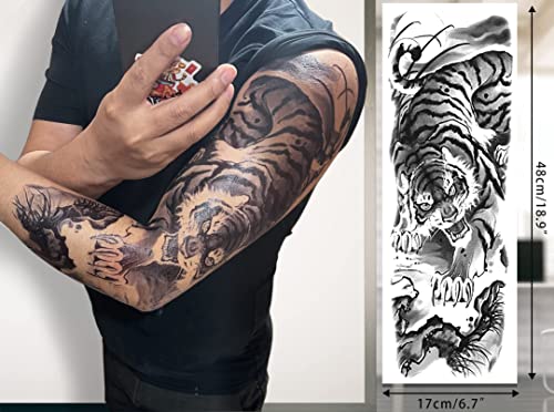 Aresvns Japanese Temporary Tattoo For Men And Women 23 Sheets,Christmas Sleeve Tattoos And Half Arm Tattoos For Adults,Waterproof Fake Tattoos That Look Real And Last Long Christmas Gift #TOP2