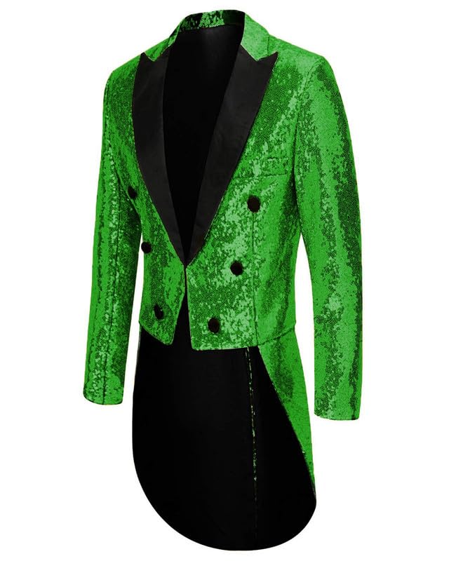 Mardi Gras Costumes for Men Shiny Sequins Ringmaster Jacket Blazer for Women STJK0054