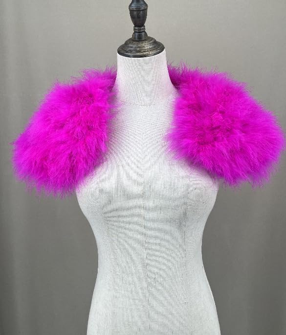LVCOMEFF Women Turkey Ostrich Natural Feather Mini Collar Shawl Small Cape for Party Wedding2