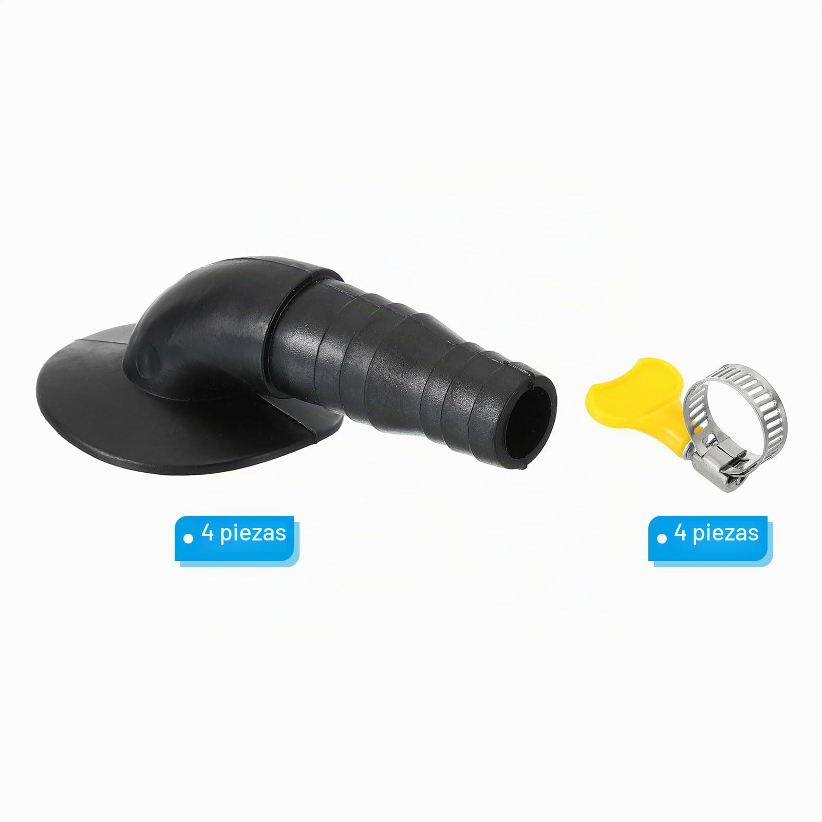 PATIKIL Conector de Manguera de Desagüe para Aire Acondicionado de 20mm, 4 Piezas de Conector de Desagüe Universal con Abrazadera, Estilo Negro 8