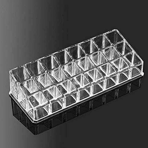 ADDCART 24 Compartment Luxurious Clear Acrylic Makeup Organiser // Lipstick Holder Case//Nail Paint, Brush Tray // Dressing Table Organizer (Lipstick Holder 24 Grid) 3