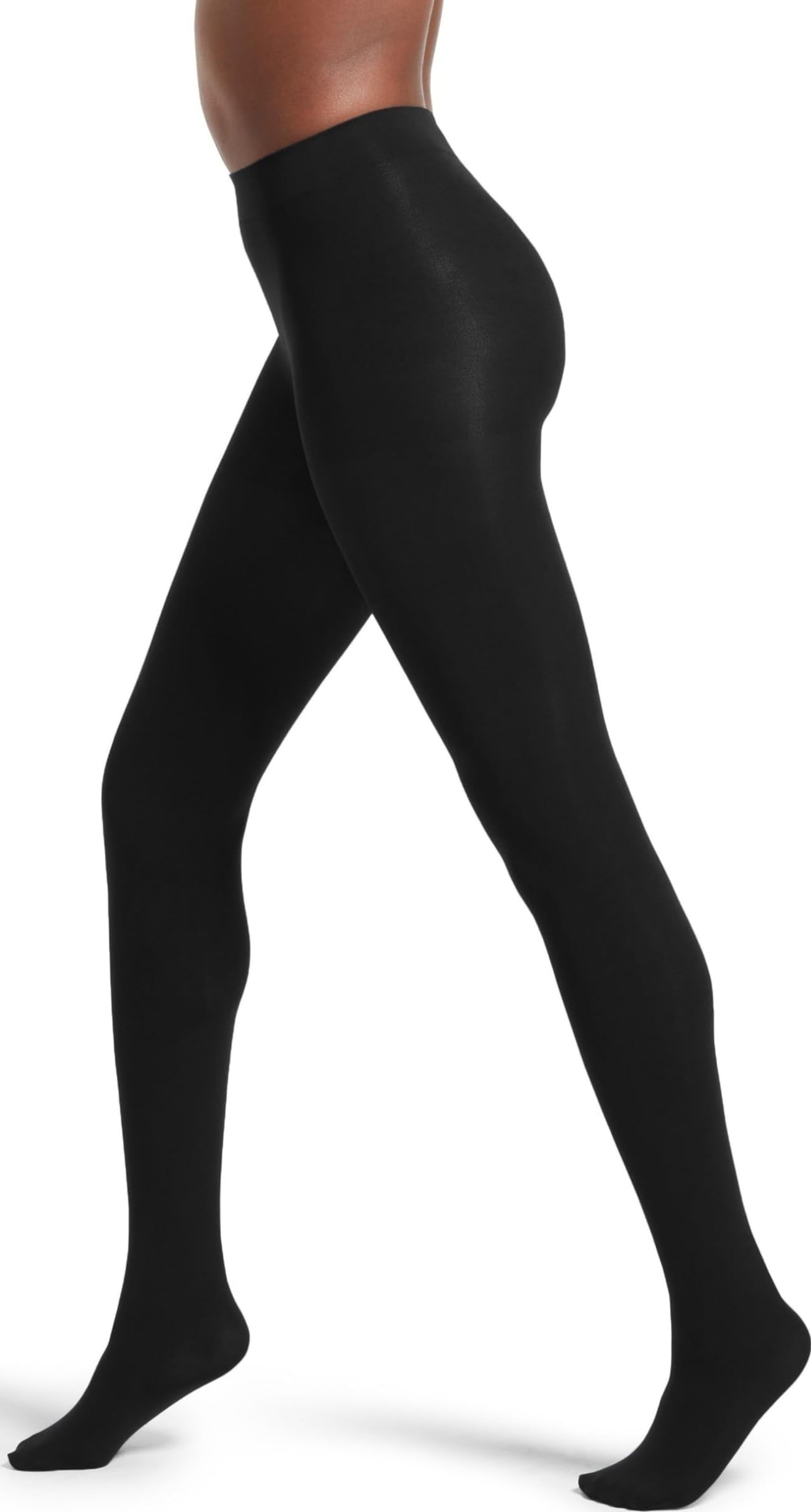 No nonsense Women's Super Opaque Control Top Tights 90 Denier Soft High Waist Pantyhose