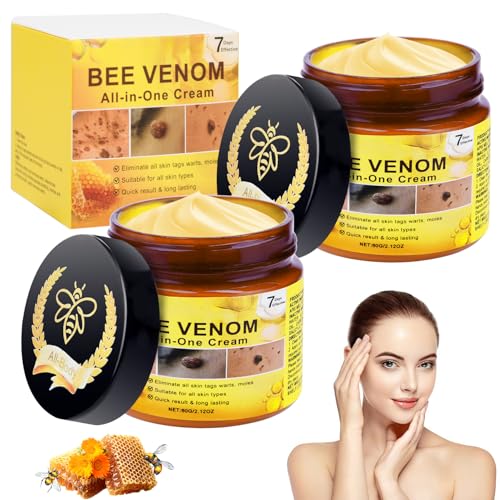 2 Stück Bienengift Hautregenerations Creme, Bienengiftsalbe, Bienengift Komplettcreme Bee Venom Creme Bienengift Creme Hautbehandlungscreme Entlastet Trockene Haut, Hydratation für Alle Hauttypen