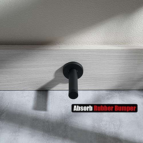 Jqk Door Stopper Black, 304 Stainless Steel Thicken 1Mm Sound Dampening Door Stop Bumper Wall Protetor 2 Pack, Matte Black, Dsb5-Pb-P2 #TOP5