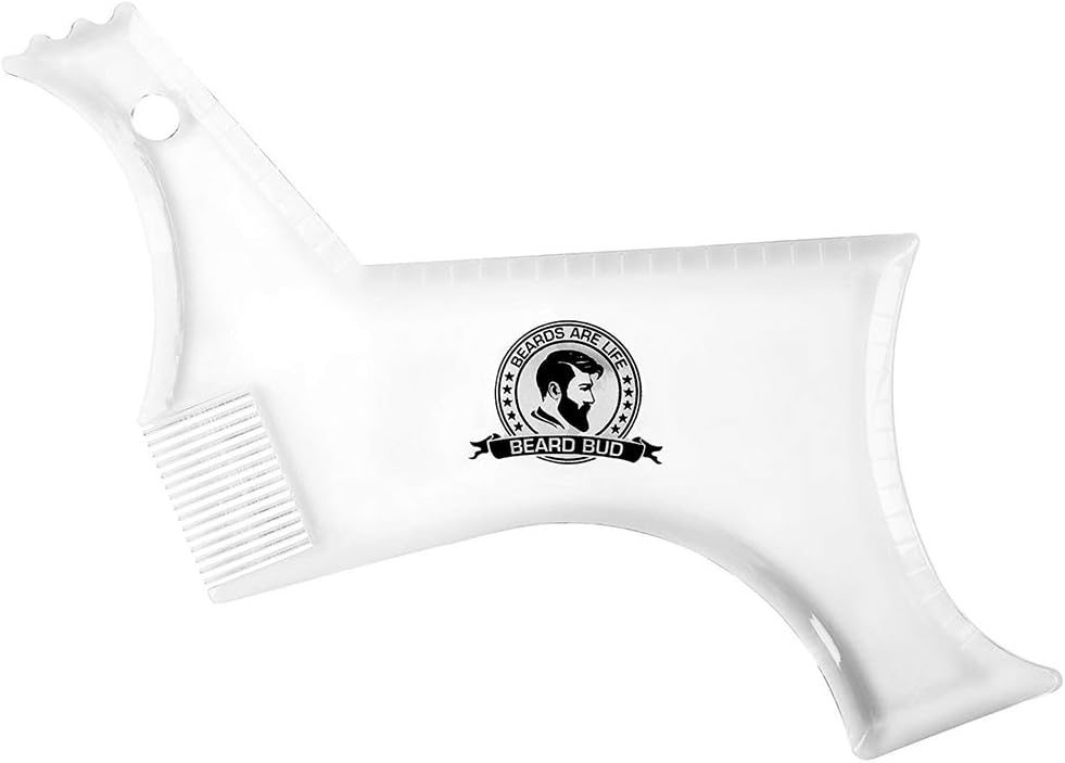 Xiton 1PC Beard Shaping Tool Hair Liner Template Pro Stencil Comb Shaper For Styling With Trimmer,Razor Or Clippers Perfect Gift For Man(Transparent)