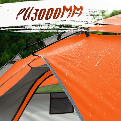 Forceatt 4 Person Pop Up Tent, 20 Seconds Set Up Waterproof Windproof Instant Tent, Lightweight And Portable Automatic Tent With Removable Rainfly For Family Gatherings, Camping, Backpacking, Hiking. #TOP4
