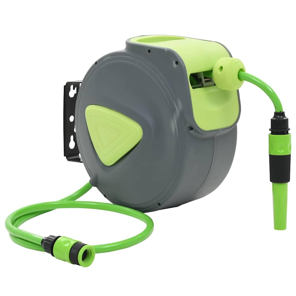 vidaXL - Carrete de pared automático (10+​1 m), color jardín