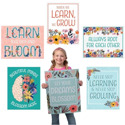 Posters muraux de motivation Growing Minds de 40,6 x 50,6 cm lot de 6 affiches d'art moderne
