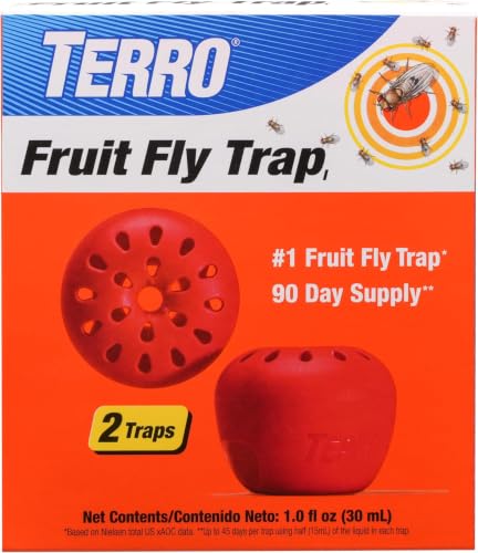 Image of TERRO T2502 Ready-to-Use Indoor Fruit Fly Trap with Built in Window - 2 Traps + 90 Day Lure Supply (Pack of 6)