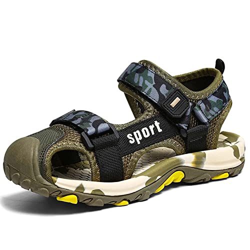 Eliogn Boys Closed Toe Sports Water Sandals Fashion Non-Slip Beach Sandals Outdoor Comfortable Athletic Sandals for Kids Summer Casual Shoes Walking Hiking
