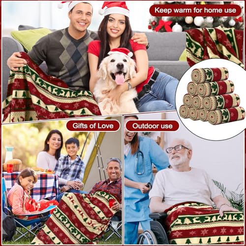 Preboun Pack de 24 Mantas de Lana para Navidad, Diseño Chic miniatura 4