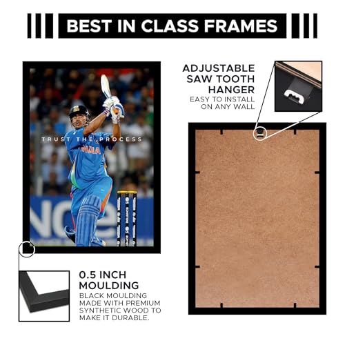 Image of CodersParadise inchTrust The Process inch Cricket Legend Poster Frame | Premium A4 Motivational Wall Art for Bedroom, Office & Gaming Setup | Inspiring Sports Decor for Players, Fans & High-Achievers