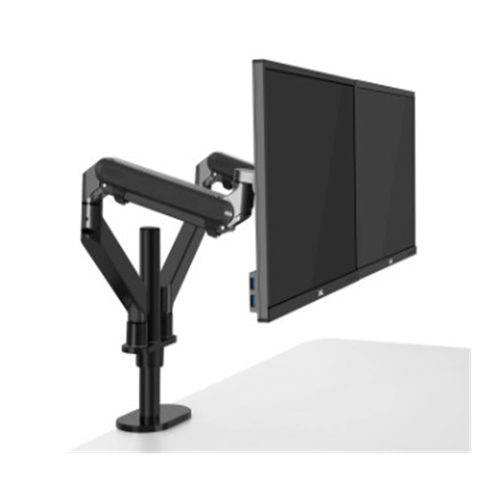 Support de table pour double moniteur 10-32" OL-2Z avec bras articulés premium à presse à gaz