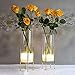 Flower Vase for Decor, Glass Table Vase Set, Clear Vase with Gold Stand, Modern Decorative with Timer LED Lights Battery Operated, Centerpiece/Wedding/Party (Set of 2)