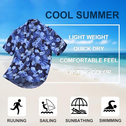 Image of Men's Hawaiian Shirts Short Sleeve Aloha Shirt for Men Casual Button Down Tropical Hawaii Floral Shirt Summer BeachParty