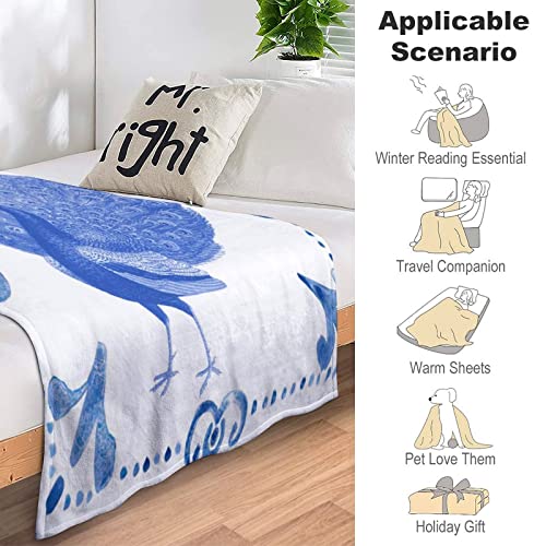 Couverture en flanelle antistatique motif paon chic pour canapé confortable