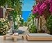 JUYAINU Mediterranean 3D Mural, Tuscan Street Scene Wall Murals, European Landscape Wallpaper, Large Mural for Living Room Theme Hotel Background Wall Decor - 59