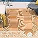 Lahome Outdoor Rugs 6x9 Patio Waterproof, Plastic Straw Rug Reversible RV Mat, Large Portable Outside Camping Carpet for Porch Floor Balcony Deck Tent Fall(Rainbow Orange, 6'x9')
