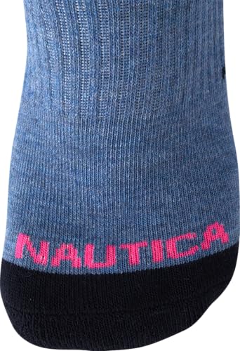 Image of Nautica Womens No Show Athletic Low Cut Socks 6 Pack | Moisture Wicking Dri-Motion Fabric, Cushioned Key Areas, Banded Arch Support, No Show Low Cut, Shoe Size 4-10