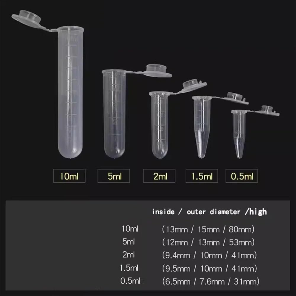 Attrezzature e forniture di laboratorio Laboratorio 0,1/0,2/0,5/1,5/2/5/7ml Provetta da centrifuga in plastica for campioni Riconfezionamento Piccola bottiglia