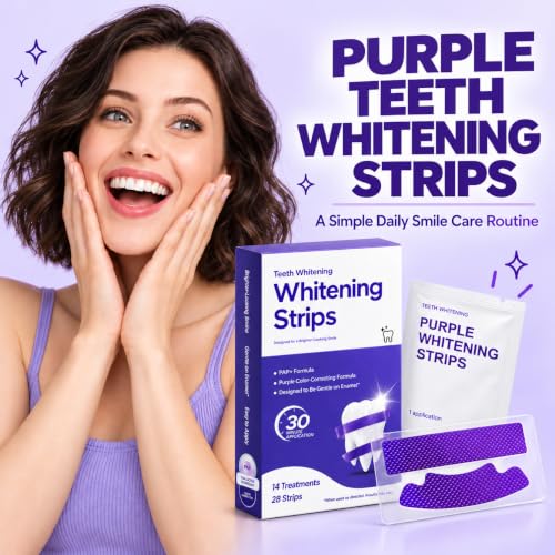 Purple Whitening Strips, Pap+ Gentle Peroxide-Free Whitening Formula